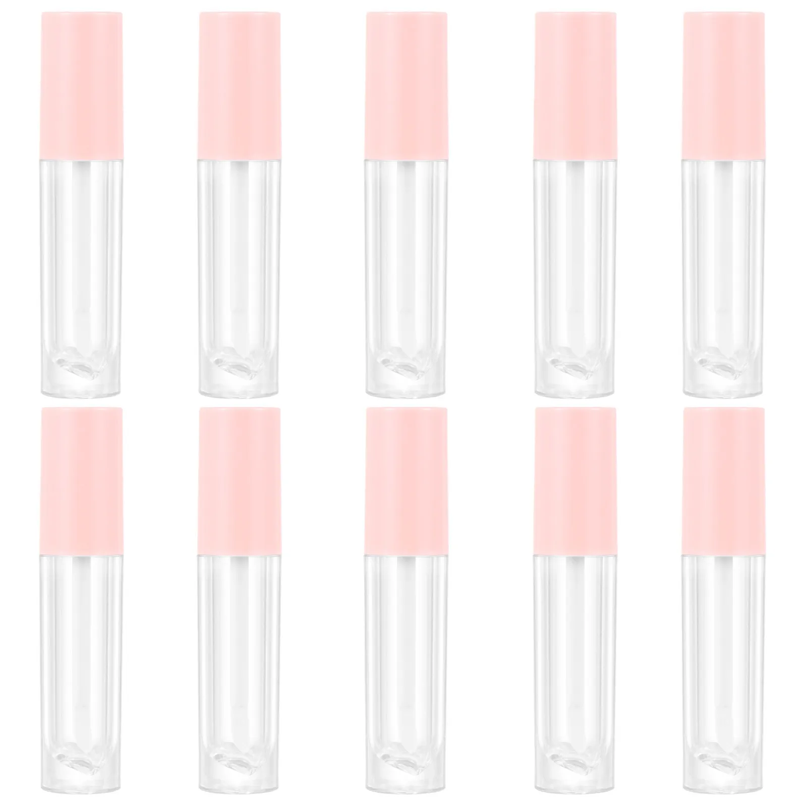10 unidades de tubos de brilho labial recarregáveis, leves, portáteis, de ABS, para bálsamo labial, recipientes de viagem, frascos de batom