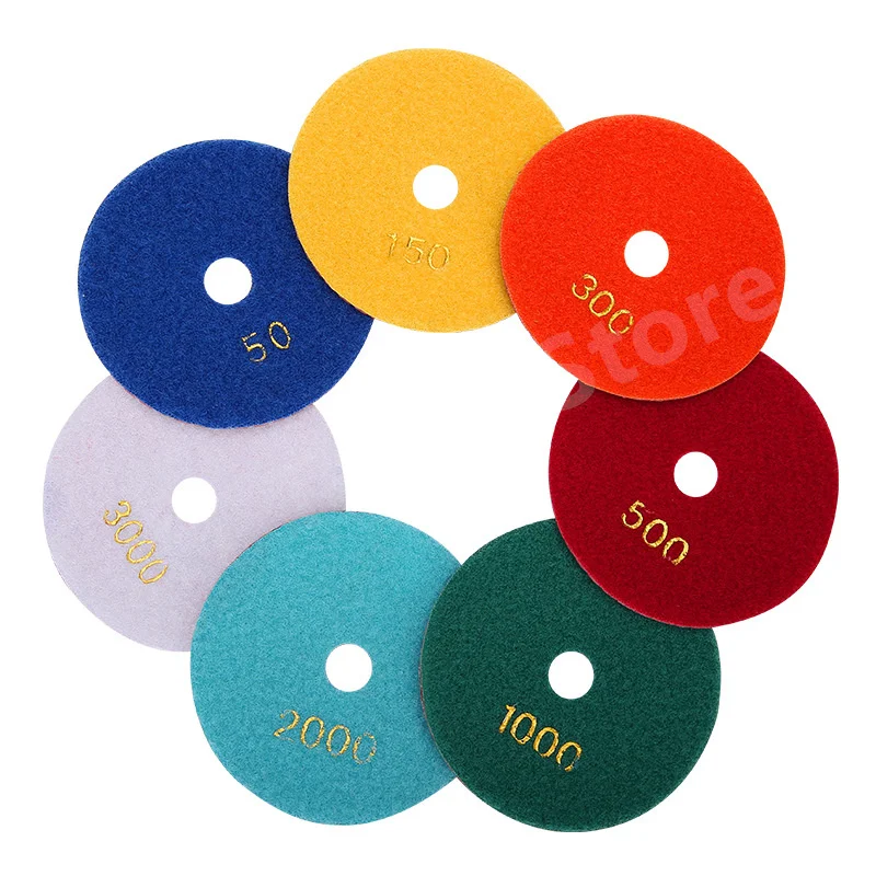 7PCS 3/4Inch Diamond Wet Polishing Pads Flexible Grinding Discs Gloss Pad Granite Marble Stone Sanding Disc Polishing Tools