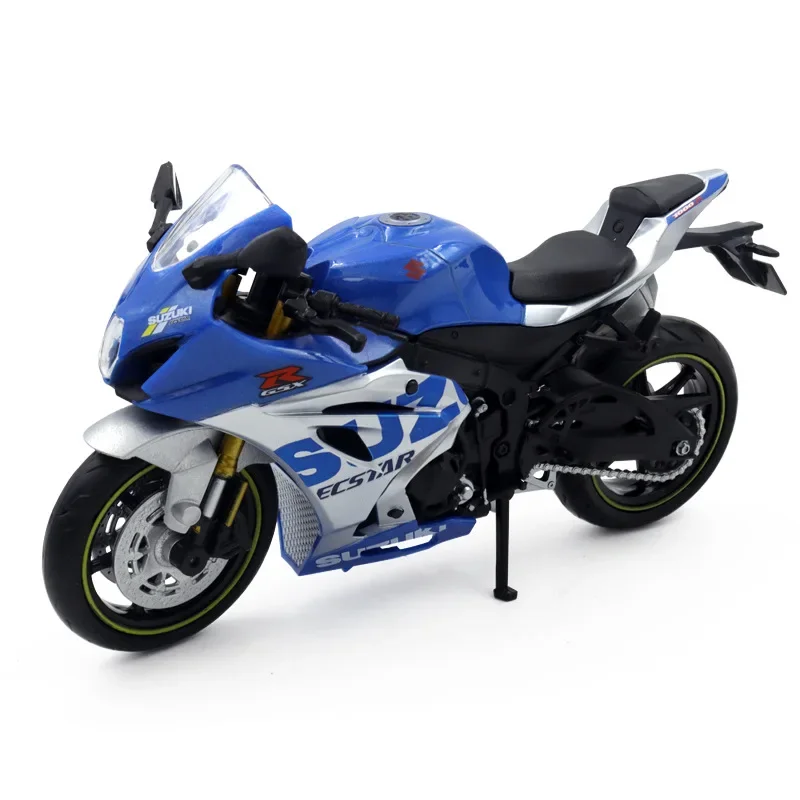 Suzuki GSX R1000R Modelo de motocicleta, Diecast Car Toys para meninos, presente de aniversário para crianças, coleção, escala 1:12