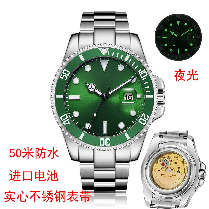 Reloj de pulsera de acero fino para hombre, cronógrafo de cuarzo, resistente al agua, gran oferta de fábrica, 2024