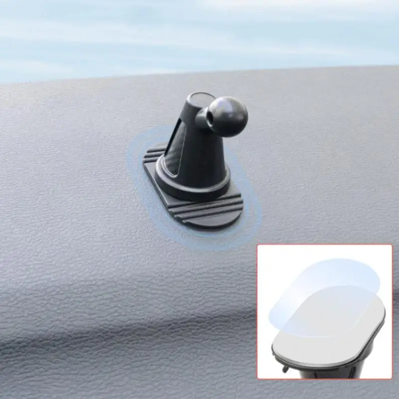 Base de suporte para celular de carro, rotação de 360 graus, montagem adesiva, cabeça esférica para painel, superfícies planas e curvas