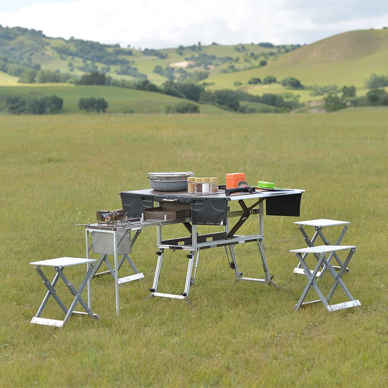 

Bulin C650 Factory Camp Aluminum Kitchen and Rv Folding Camping Kitchen Table Easy Carrying Outdoor Mobile Kitchen