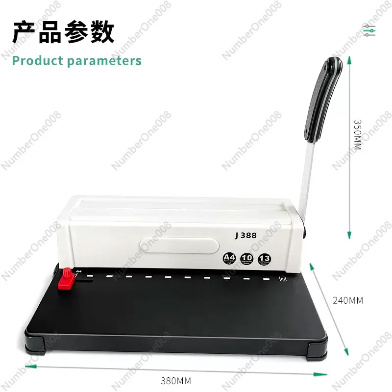 J388 Bookbinding Machine Hand Punch Ten-Hole Clip Bookbinding Machine