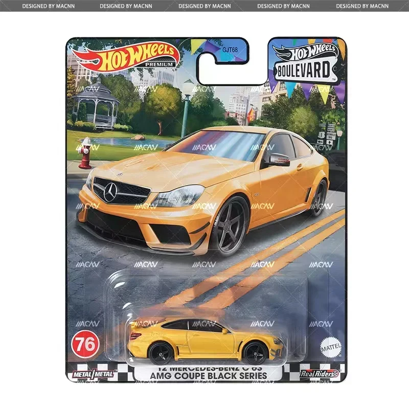 Original Hot Wheels Premium Car Boulevard 16 Alloy Diecast 1/64 Benz C63 Mitsubishi EVO Toyota AE86 GMC Children Toys for Boys