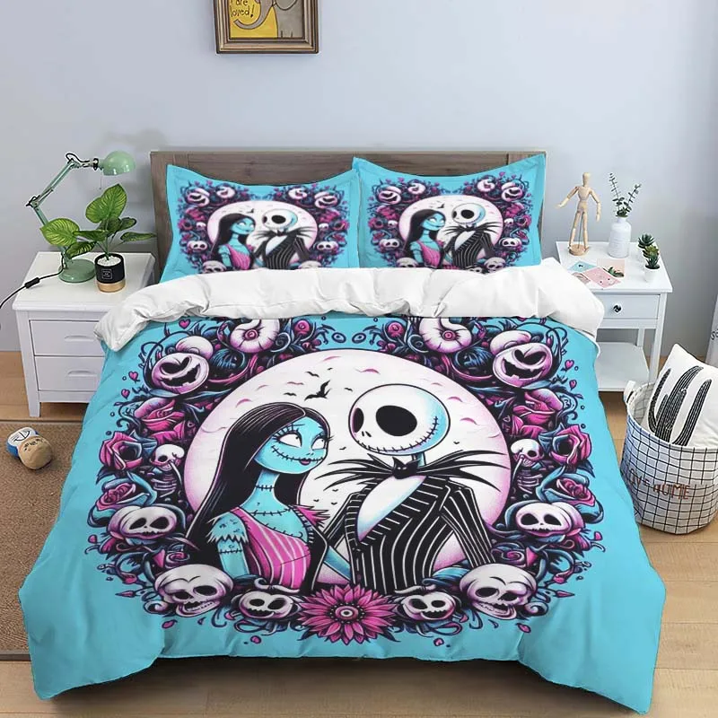 Jack Skellington Bedding Set The Nightmare Before Christmas 3D Printing Home Decoration Boy Girl Bedding Quilt Cover Pillowcas