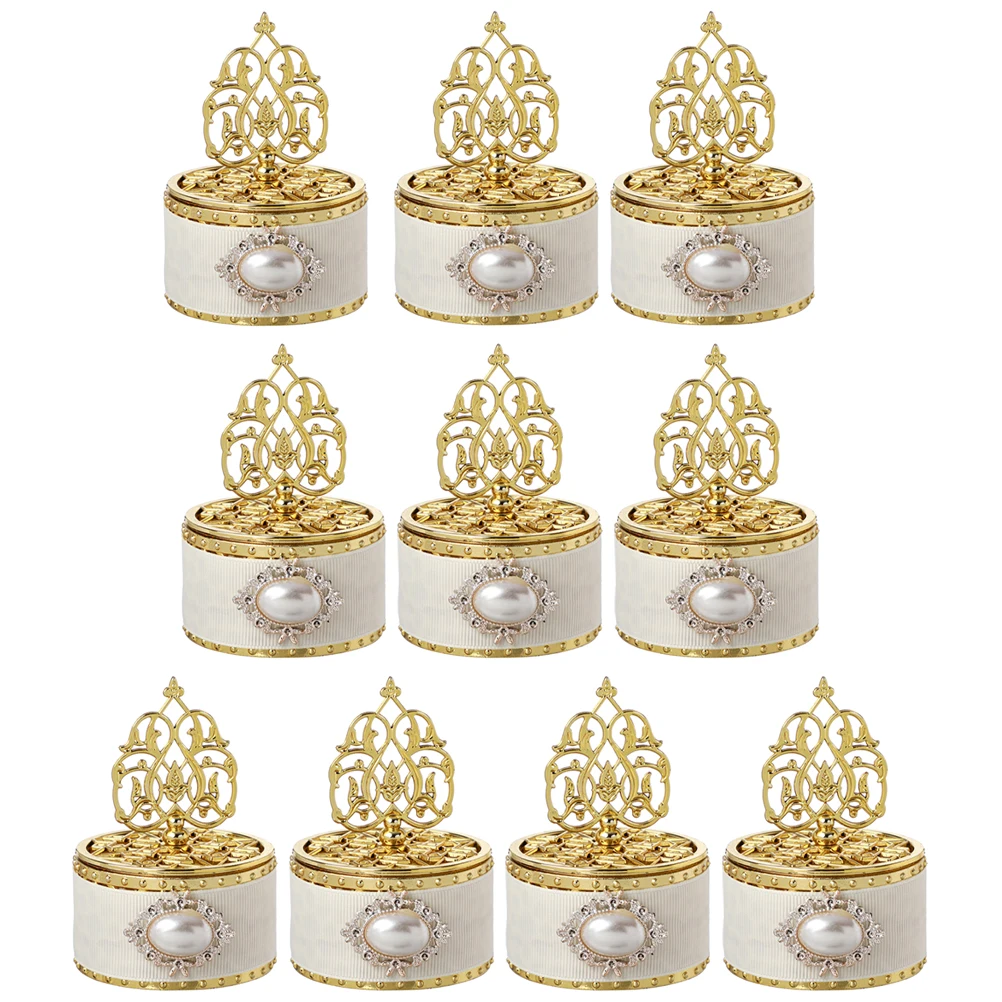 

12Pcs Candy Box Wedding Cake Chocolate Container With Lid Packaging Round Plastic Jars Gift Box Party Birthday Shower Gift Box