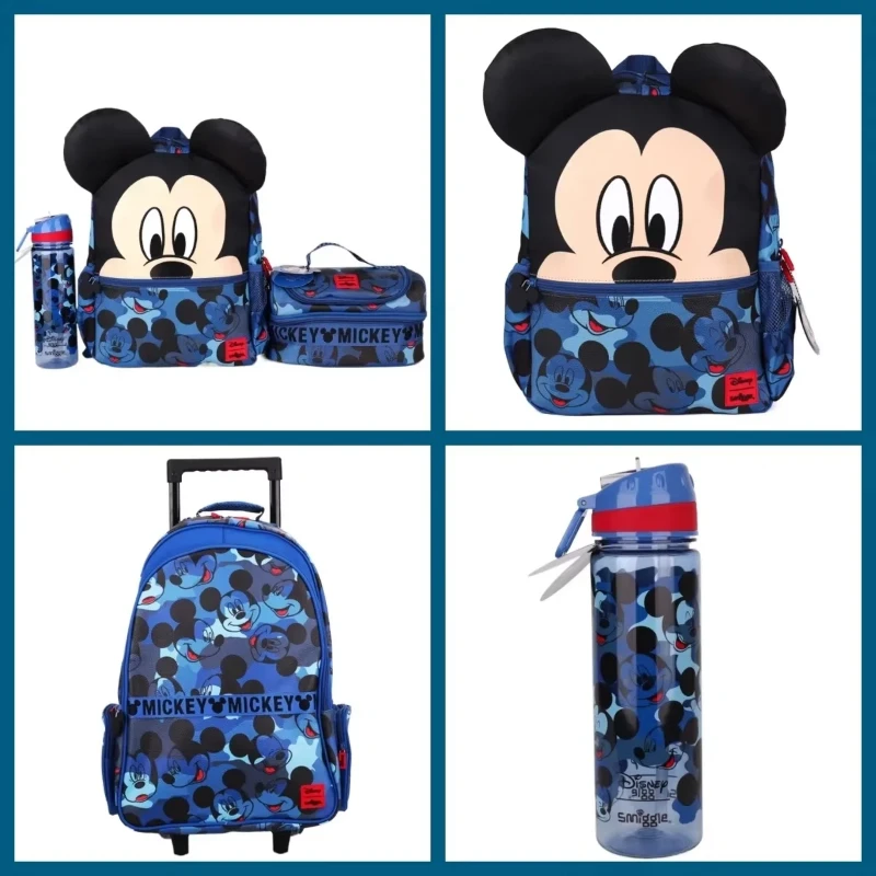 

Disney Mickey Mouse Cartoon Schoolbag Dark Blue Schoolbag Travel Bag Water Cup Excellent Holiday Gift Or Birthday Gift For Gift