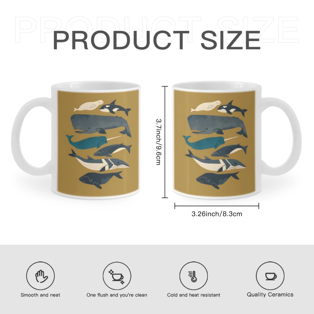 Whales AhoyCoffee Mug Tea Cup 11oz Coffee Cup Funny Birthday Ceramic Mug Personalized Cup