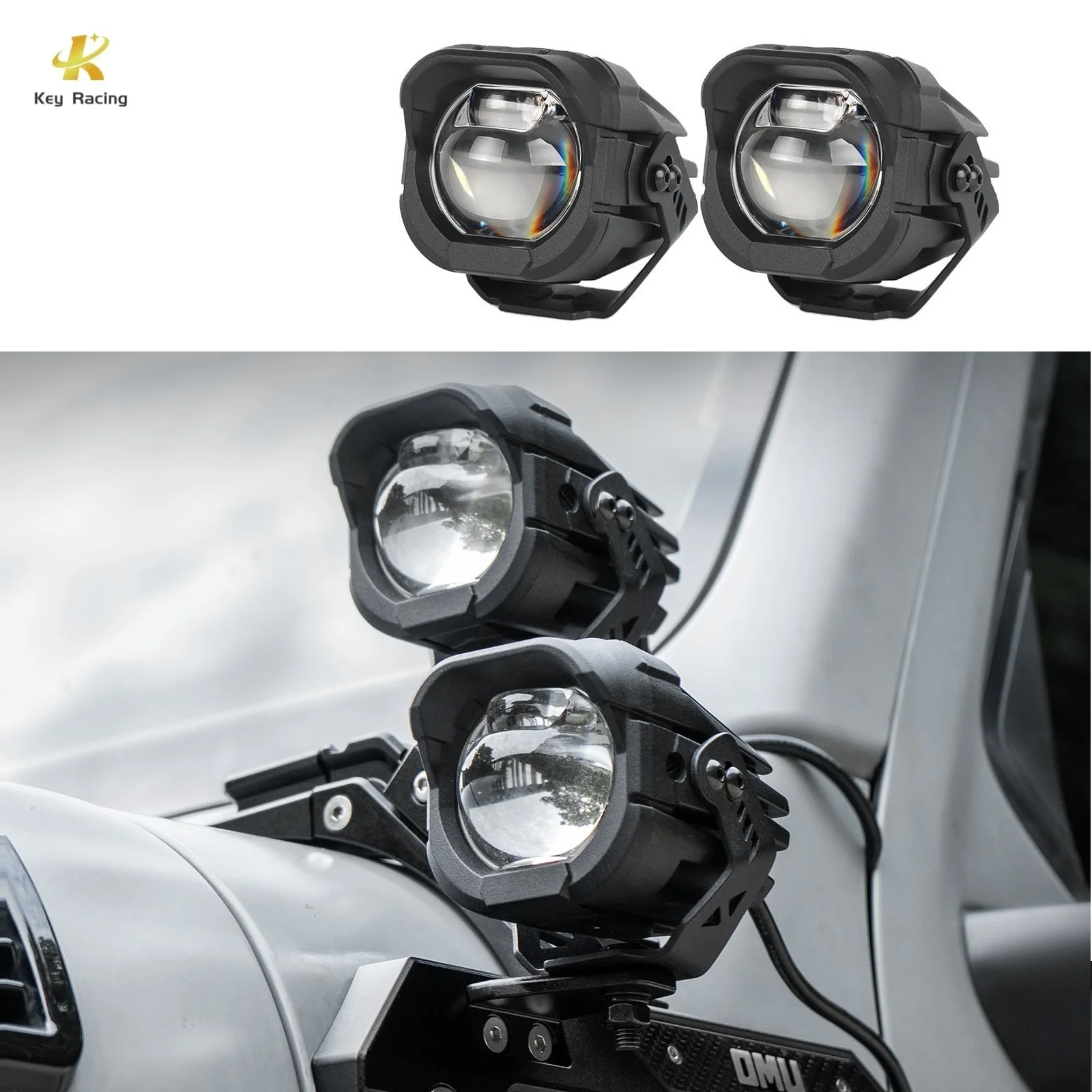 

A-Pillar Led Light 12V High Low Beam Switchable White Spotlight For Jeep Ford etc ATV Motorcycle