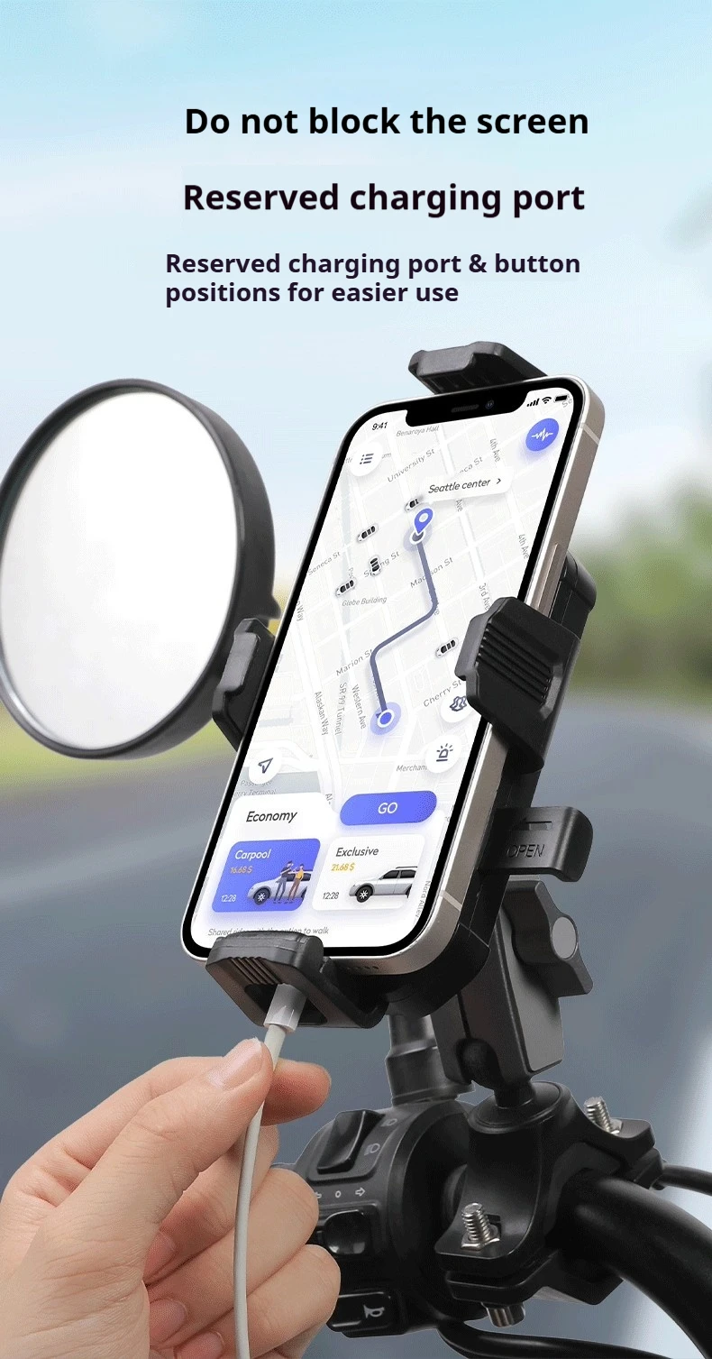 ZEKA Handyhalterung Fahrrad Motorrad Universelle stoßfeste Halterung für iPhone Xiaomi Samsung für 4,7-7 Zoll GSM Houder Fiets – Detail 9