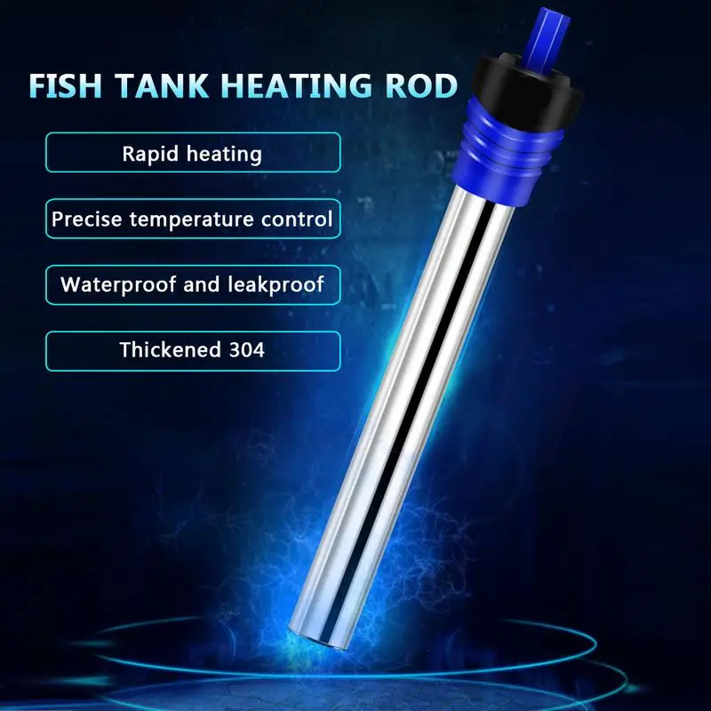 Submersible Aquarium Heater 50-500W Stainless Steel Turtle Tank Heater Safe Water Heater Waterproof Tank Heater for Coral