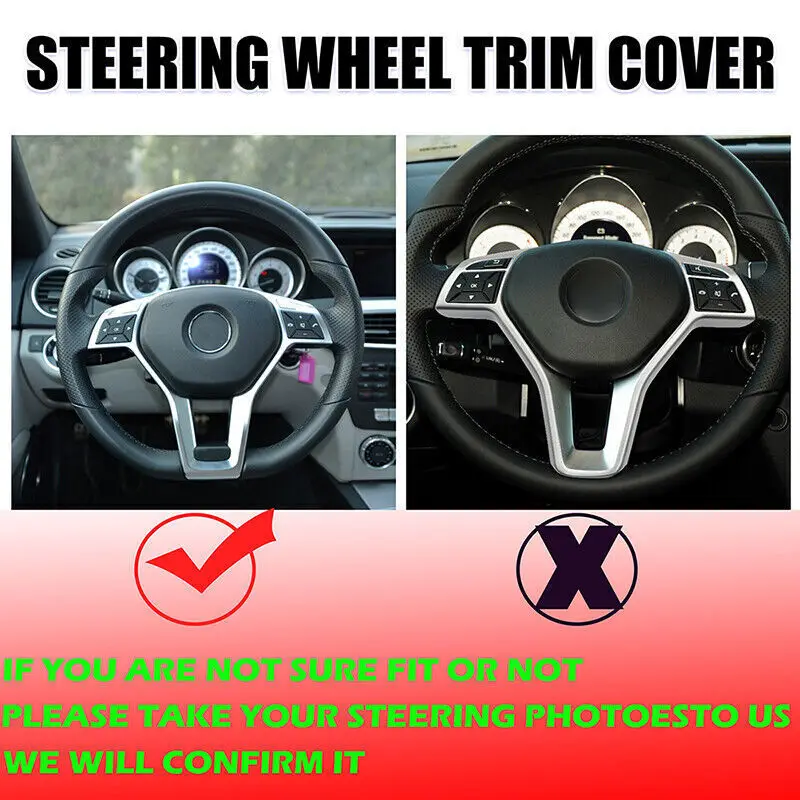 Car Steering Wheel Frame Trim Cover For Mercedes For Benz C E CLA CLASS W204 W212 W117 C172 C218 2012-2014 For AMG Style