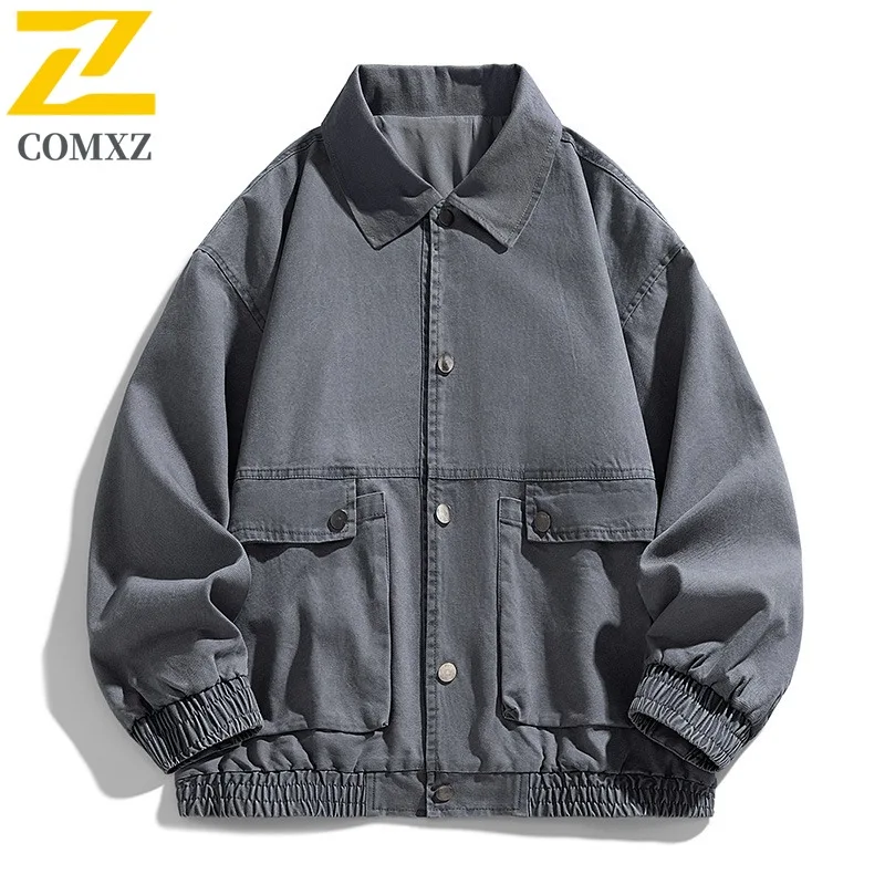 معطف COMXZ للرجال من القطن خفيف فاخر عالي الجودة للتخييم والتنزه سترات الوادي 2025 سترات خفيفة الوزن غير رسمية