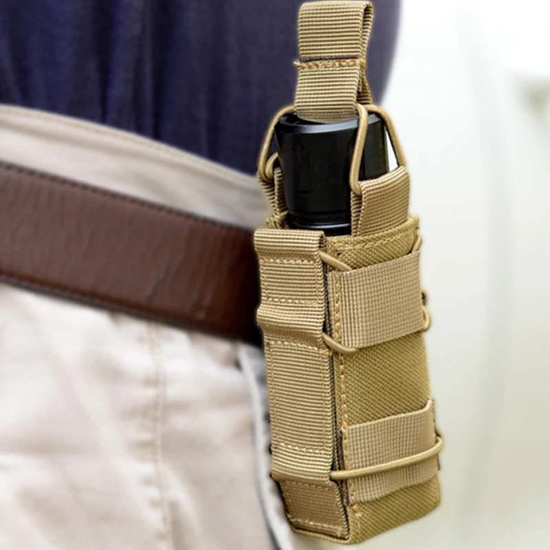 Tactical Magazine Pouch Pistol Single Mag Bag Molle Flashlight Pouch Torch Holder Hunting Knife Holster Shooting Airsoft