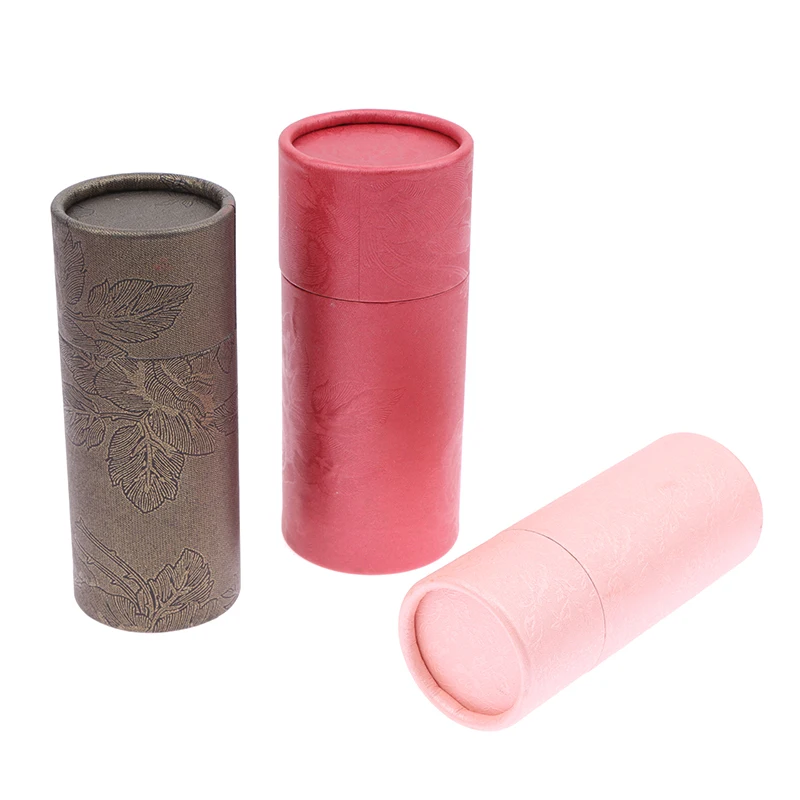 10-100ml BurlyWood Kraft Paperboard Tubes Round Kraft Paper Containers for Pencils Tea Caddy Coffee Cosmetic Crafts Gift