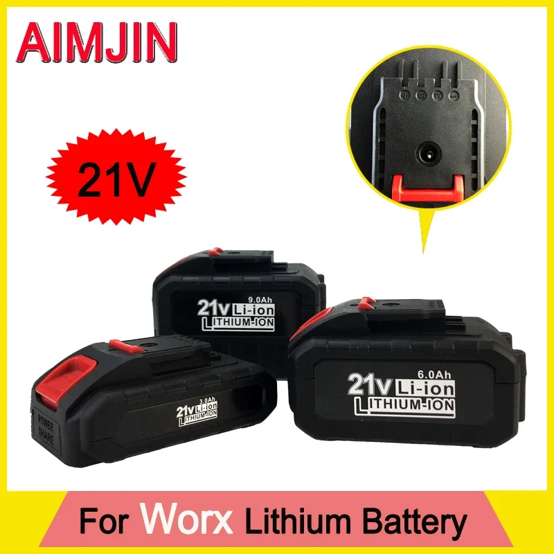 

21V 3000/6000/9000mAh Lithium Battery,for Worx Electric Power Tool Pruning Saw Drill Percussion WA3551 WA3553 WA3641 WG629E