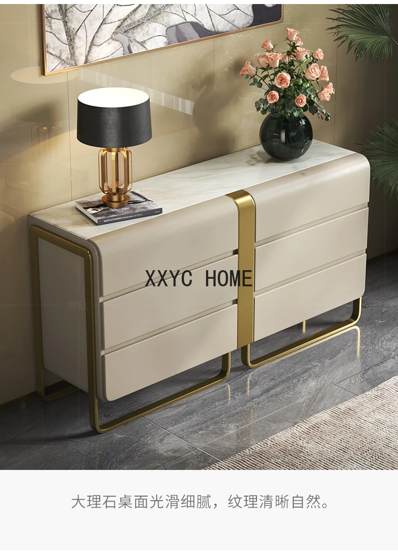 

Light Luxury Chest Of Drawers Fashion Marble High-End TV Cabinet Complete Storage Organizer Bedroom Bed Front Cabinet Furniture