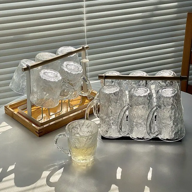 

Стеклянная кружка 270 мл с роскошным узором «Ледник» и ручкой, для воды и кофе, декор для гостиной, домашняя посуда для напитков