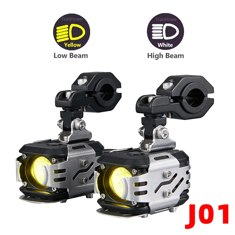 J01/J03 Draadloze Schakelaar Motorfiets Voorste Extra Spotlight 7200 Lumen Elektrisch Voertuig LED Lampjes Verre en Nabij Licht Tangent