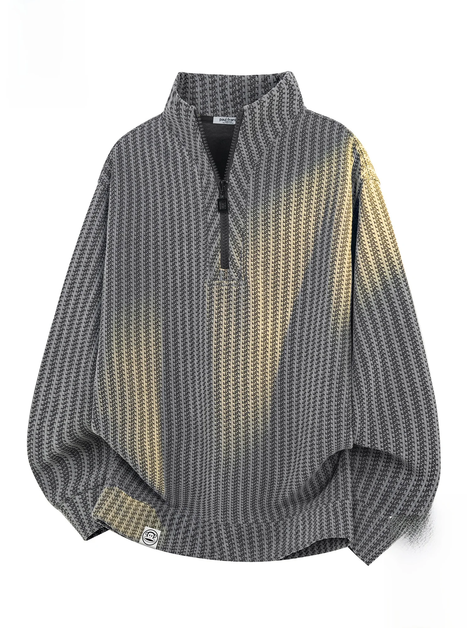 

Мужская толстовка Paul Frank с длинным рукавом на молнии, новая весенняя коллекция, свободный крой, повседневный стиль, с принтом обезьяны, воротник-стойка на молнии