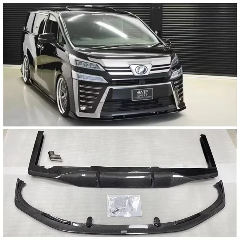 

Для Toyota Alphard 30 35 2015-2023 реальное углеродное волокно передняя губа задняя диффузор серия спойлер багажника кузов комплект автомобильные аксессуары