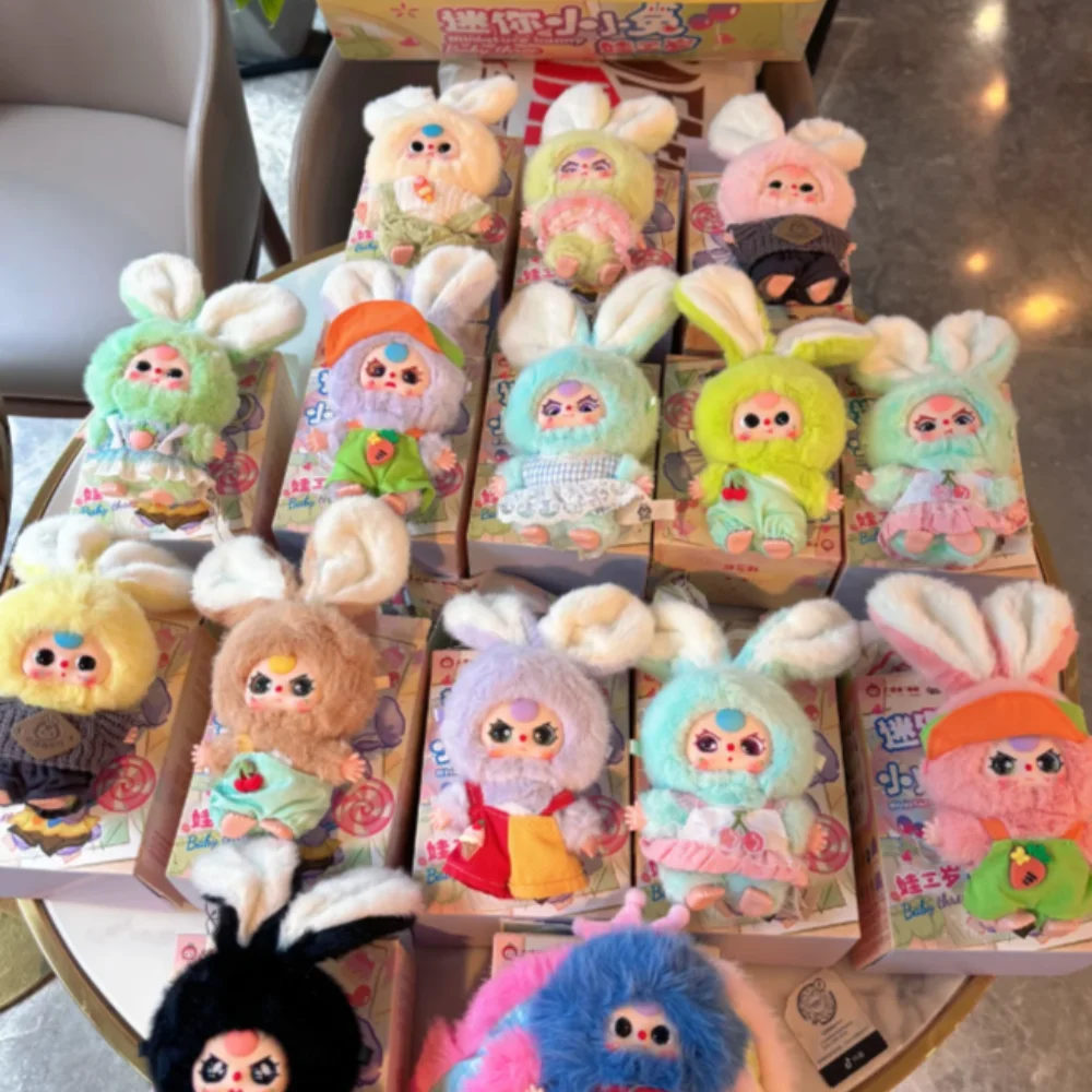 

For New Babythree Macaron Mini Rabbit Blind Box Handmade Art Cute Girl Toy Desktop Decoration Trendy Collectible Gift For Birthd