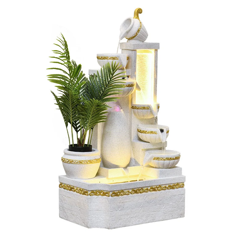 

European-style simple water ornaments, creative home living room floor-to-ceiling fish pond, landscape courtyard outdoor balcony