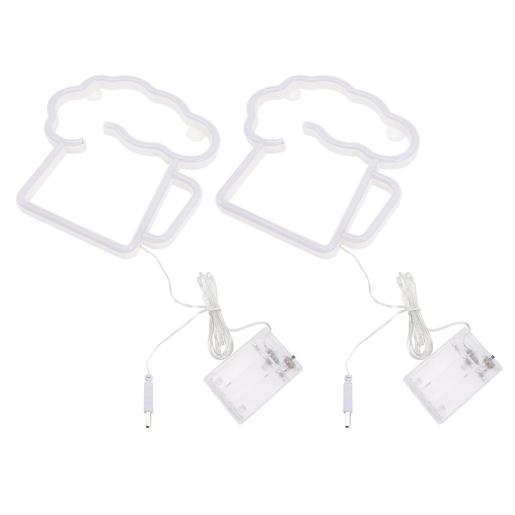 

2pcs Wall Decor for Beer Lights Home Bar Neon Lamp Bedroom Restaurant Plastic Bar Beer Signs Light Durable Gifts