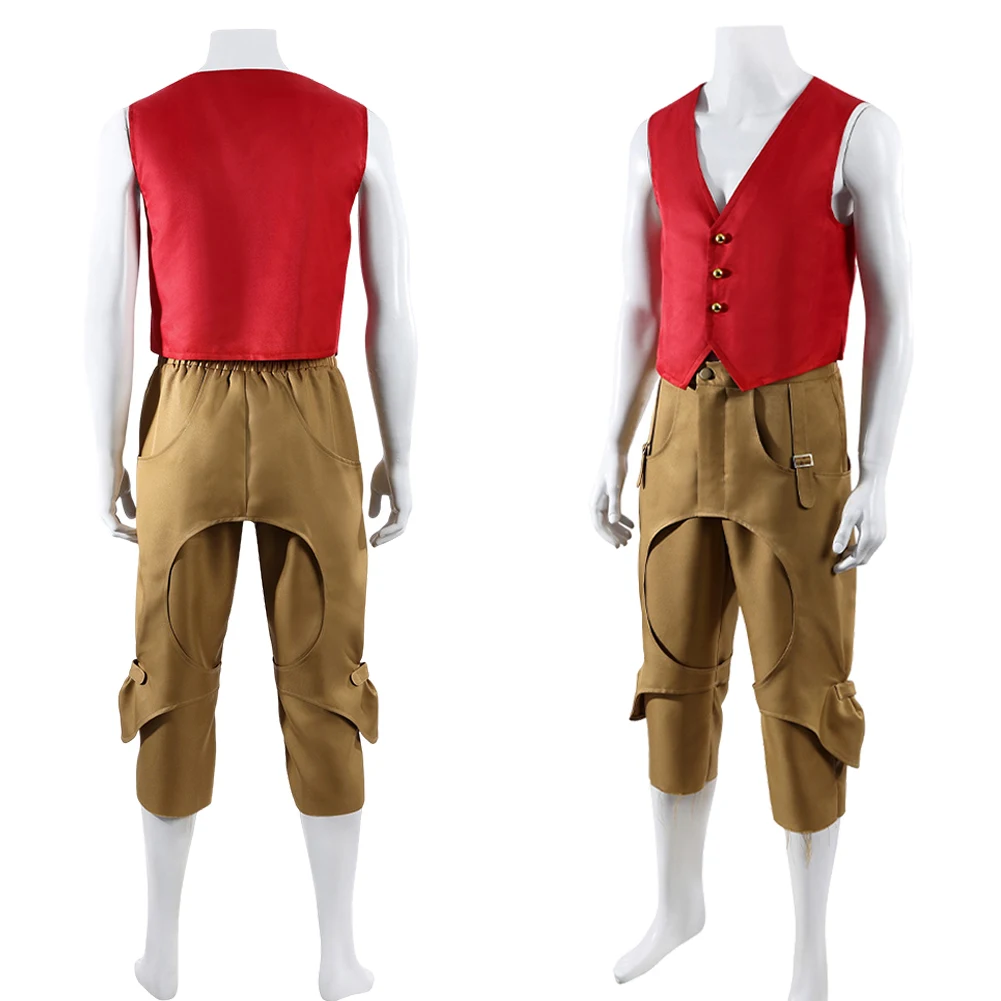 

Костюм Луффи: Красный жилет для косплея, 2026, по мотивам сериала, пиратская одежда, наряд для ролевых игр, карнавал, Хэллоуин, для взрослых мужчин