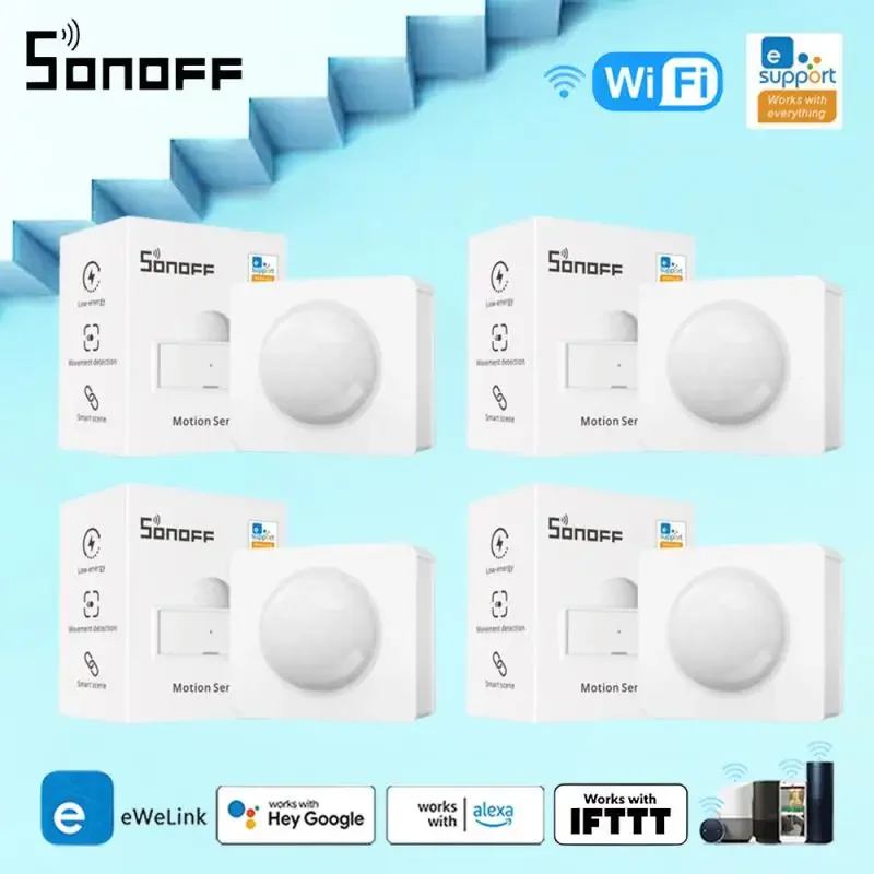 Умный датчик движения SONOFF PIR3-RF 433 МГц, работает с мостом SONORF через приложение EWeLink, уведомление об опасности, умная сцена для умного дома