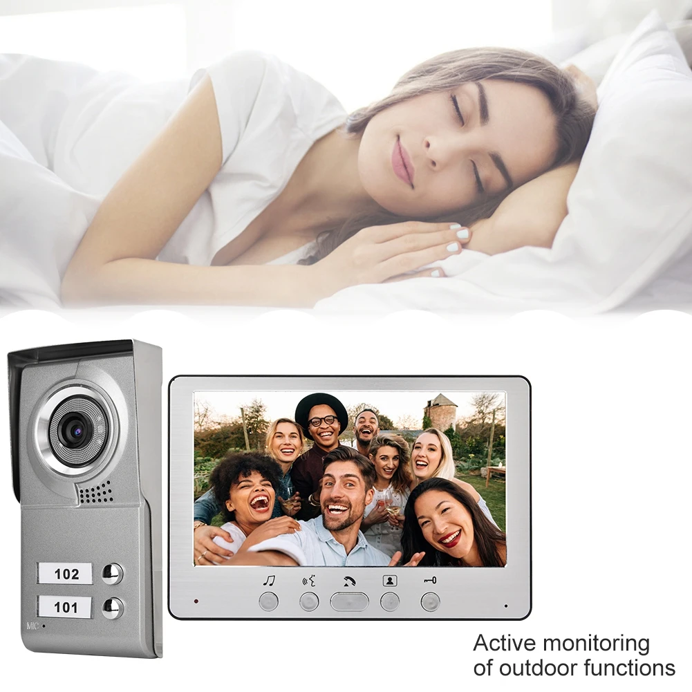 7 zoll Wohnung Wired Video Tür Telefon Audio Visuelle Eintrag Intercom System Visuelle Eintrag Intercom System Hause Visuelle Türklingel
