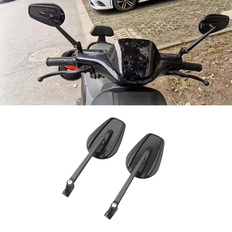 RR-Universal Motorcycle Rear View Mirrors 8MM 10MM For Honda Yamaha Suzuki Ruckus Grom Shadow V-Star 650 Carbon Fiber