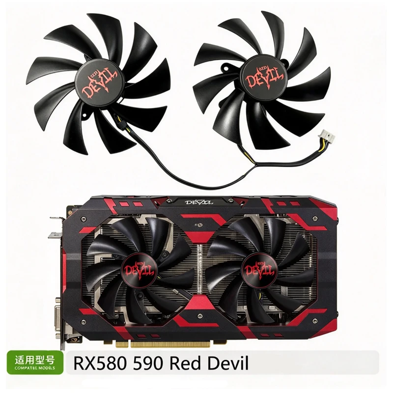 Replacement GPU Cooling Fan for DATALAND RX580 590 Red Devil, 95MM Fan Diameter, 42MM Mounting Hole Spacing for Graphics Card