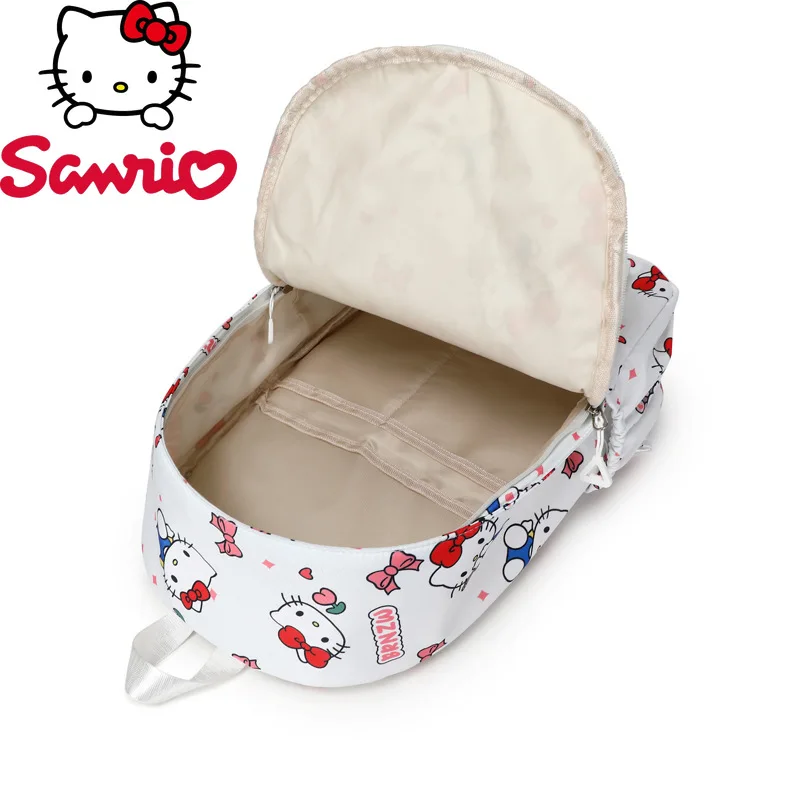  Kuromi Hello Kitty Cinnamoroll Pochacco Backpack Simple Student School Bag Large Capacity Cartoon Print White