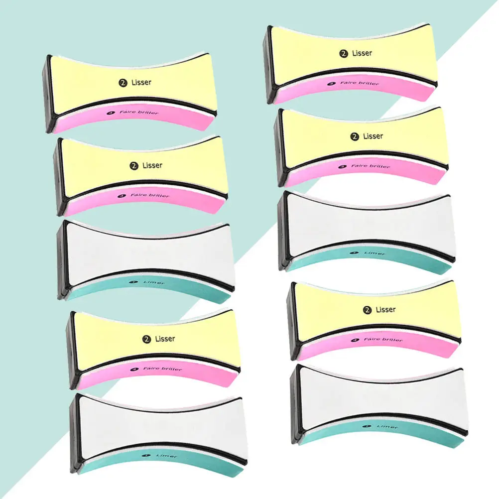 

Набор из 10 пилочек для ногтей премиум-класса, четырехсторонние пластиковые маникюрные инструменты для женщин, для гладкой формовки натуральных и искусственных ногтей, портативный дизайн, для салонов