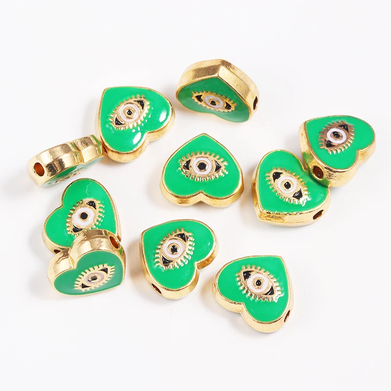 10Pcs Bohemia Turkish Evil Eye Beads Enamel Spacers Beads For Women's Bracelet Jewelry Making Supplies DIY Jewelry Ornaments