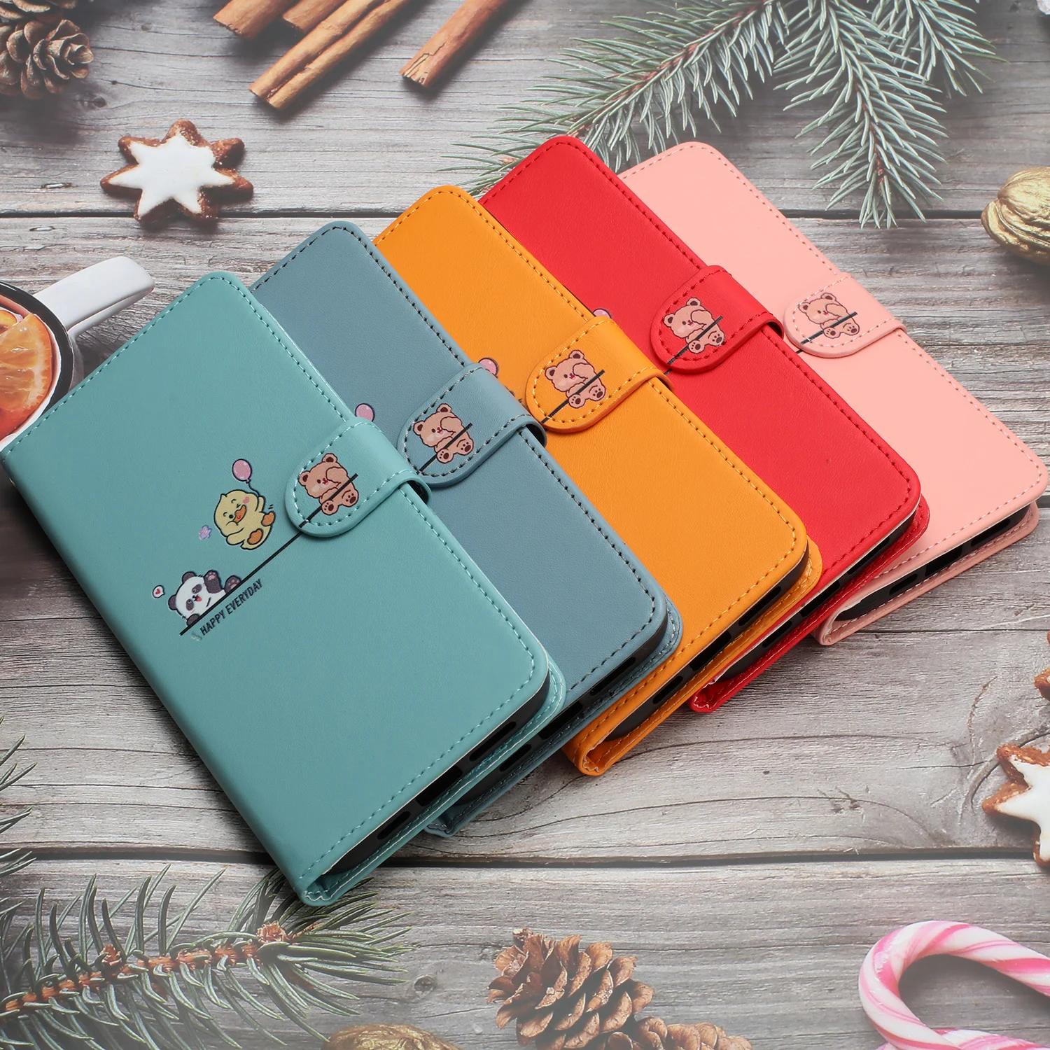 Custodia a portafoglio per telefono in pelle animale 3D per Xiaomi 13T,Redmi Note 14 13 Pro 5G 13C,Poco X7 X6 M7 M6 C65 Card Cute Flip Cover