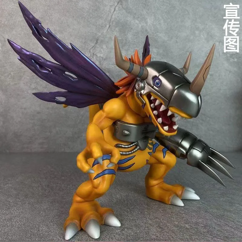 Digimon dourado mecânico tiranomã figura modelo decorativo presente anime na moda brinquedo exibição estátua mercadoria meninos presente de aniversário