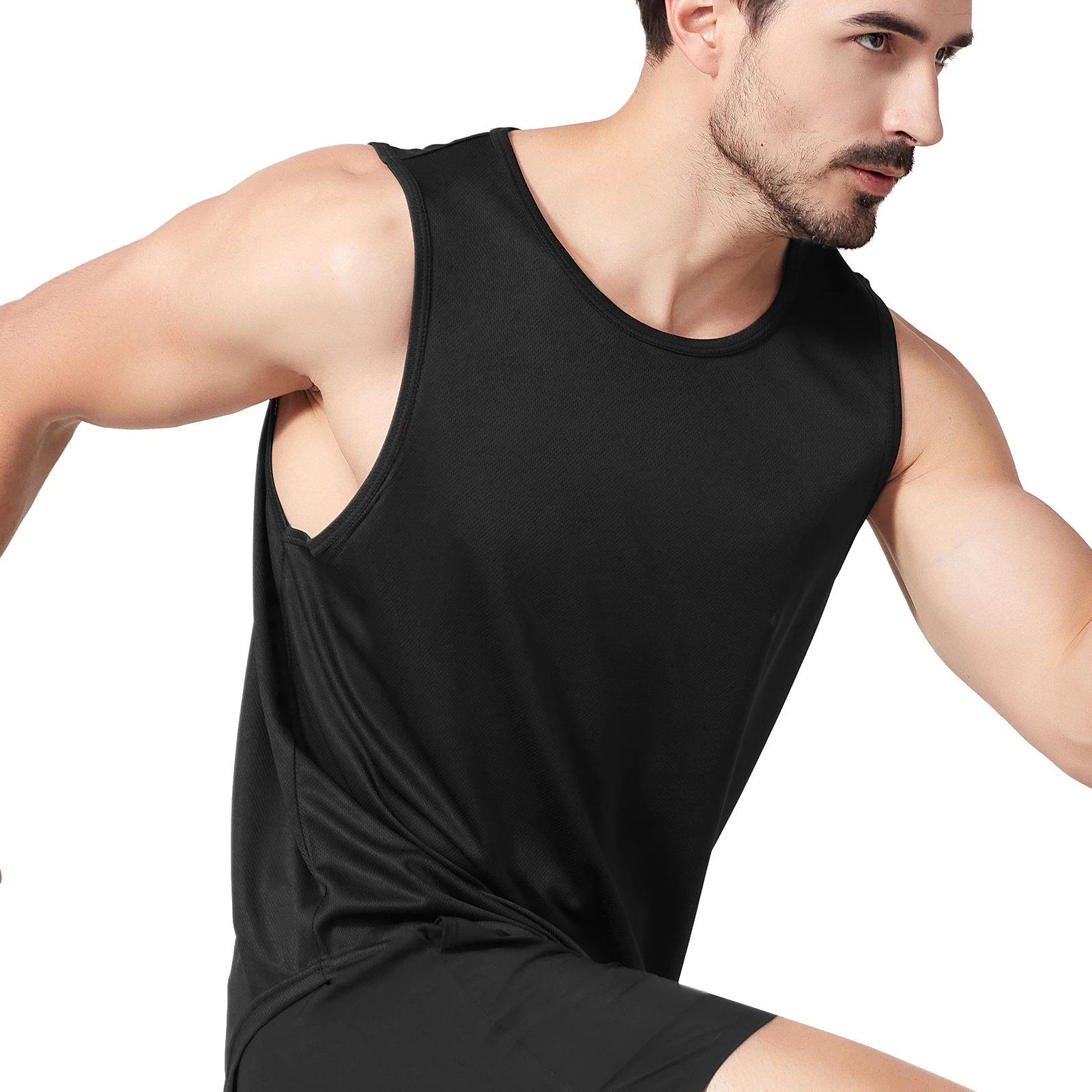 M-3XL Men Summer Marathon Quick Drying Sports Tank Top Sleeveless Kam Shoulder Running Training Basketball Loose Fitness