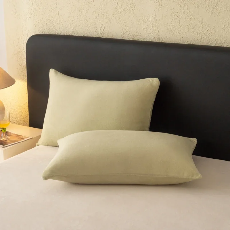 

2024 autumn and winter new milk fleece solid color single pillowcase pillowcase coral fleece pillow core cover baby fleece