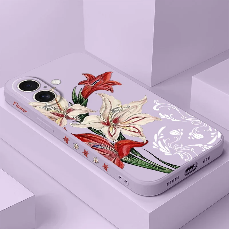 

Seductive Flower Phone Case For iPhone 16 16e 15 14 13 12 11 X XR XS Plus Pro Max Mini Silicone Cover