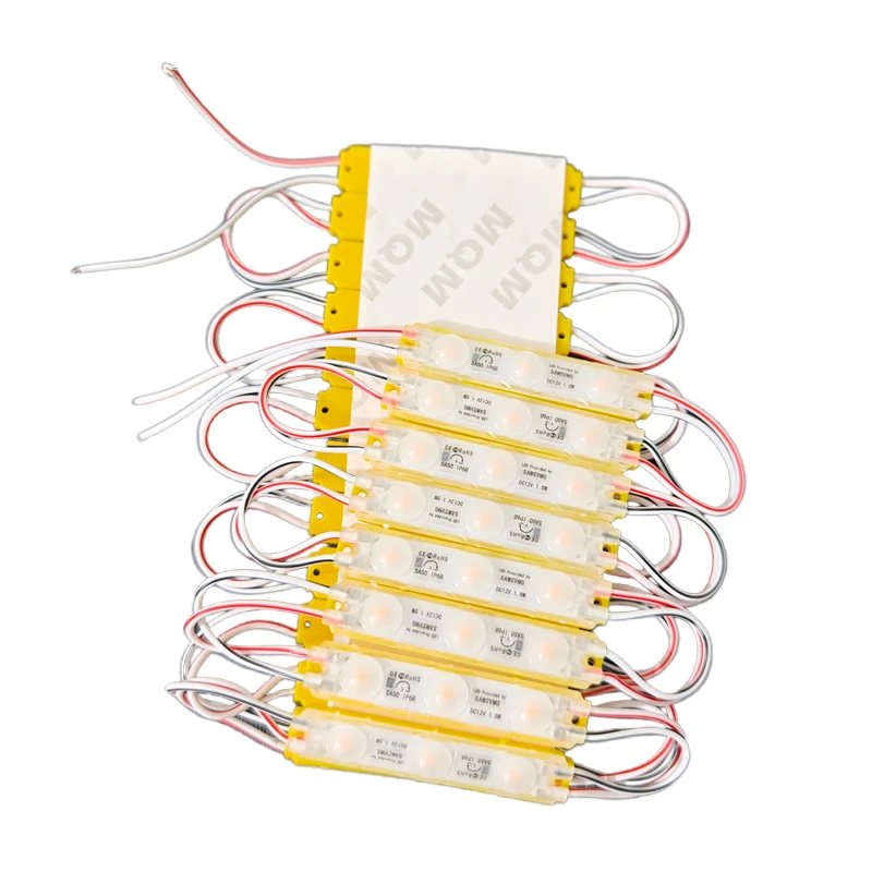 200pcs-pack 2835 SMD ultrasonic led module 12V DC 3 LED Module Injection Waterproof IP67 Decorative 2835 Hard Strip Bar Light