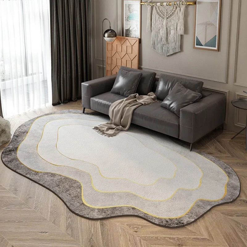 Irregular Gradient Color Carpet Minimalist Lines Art Luxury Rug Art Living Room Decoration Carpets Comfortable Soft Bedroom Rugs