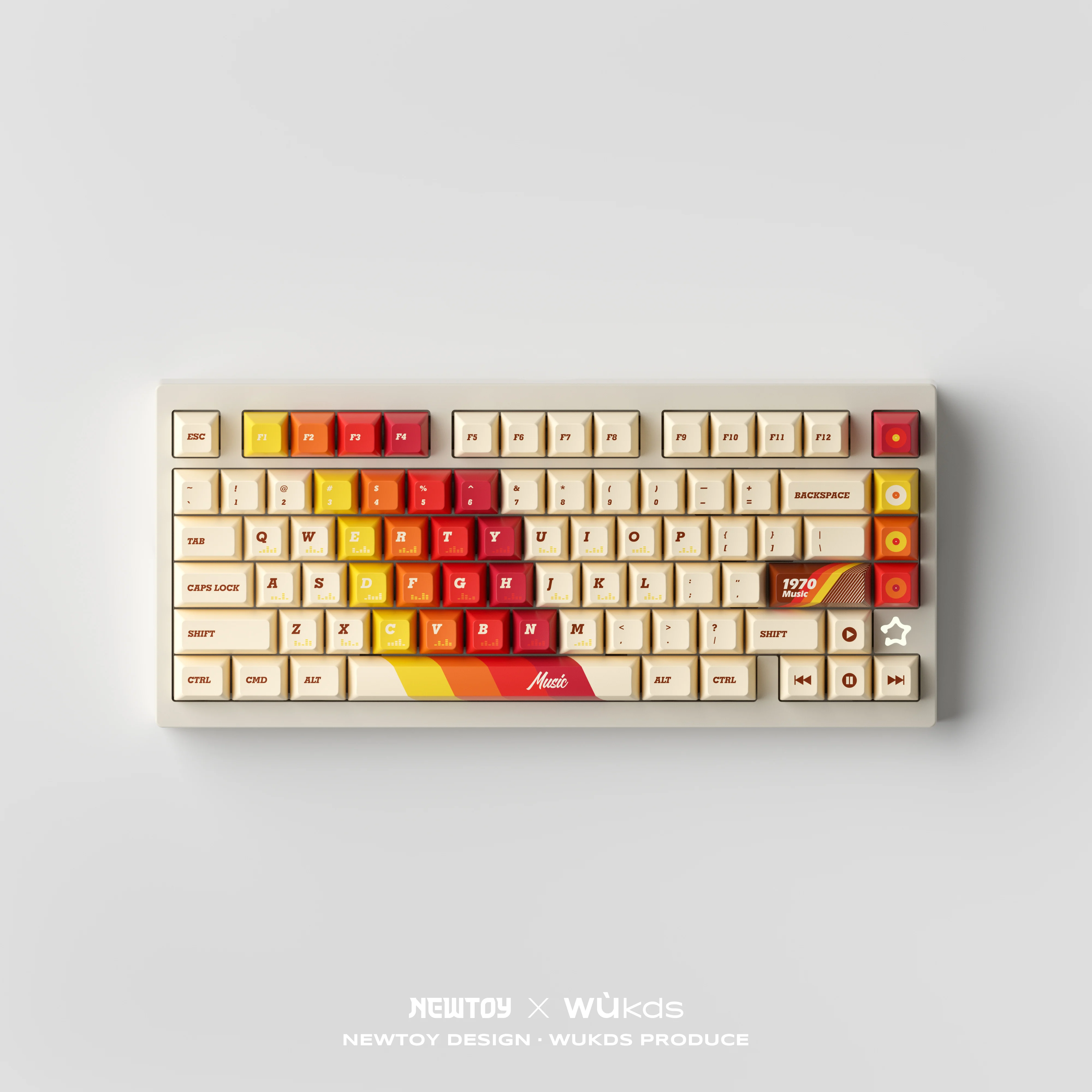 

Retro Keycaps 1970 Original/KCA Height 172 Keys PBT Five-Sided Sublimation Mechanical Keyboard