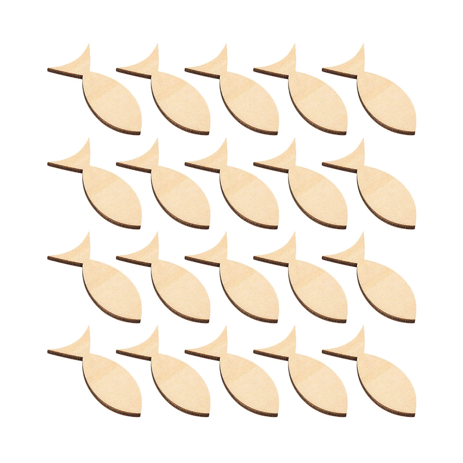 

100Pcs Wood Fish Cutouts Blank Natural Color Smooth Fish Shaped Unfinished DIY Craft Art for Wedding Room Decor