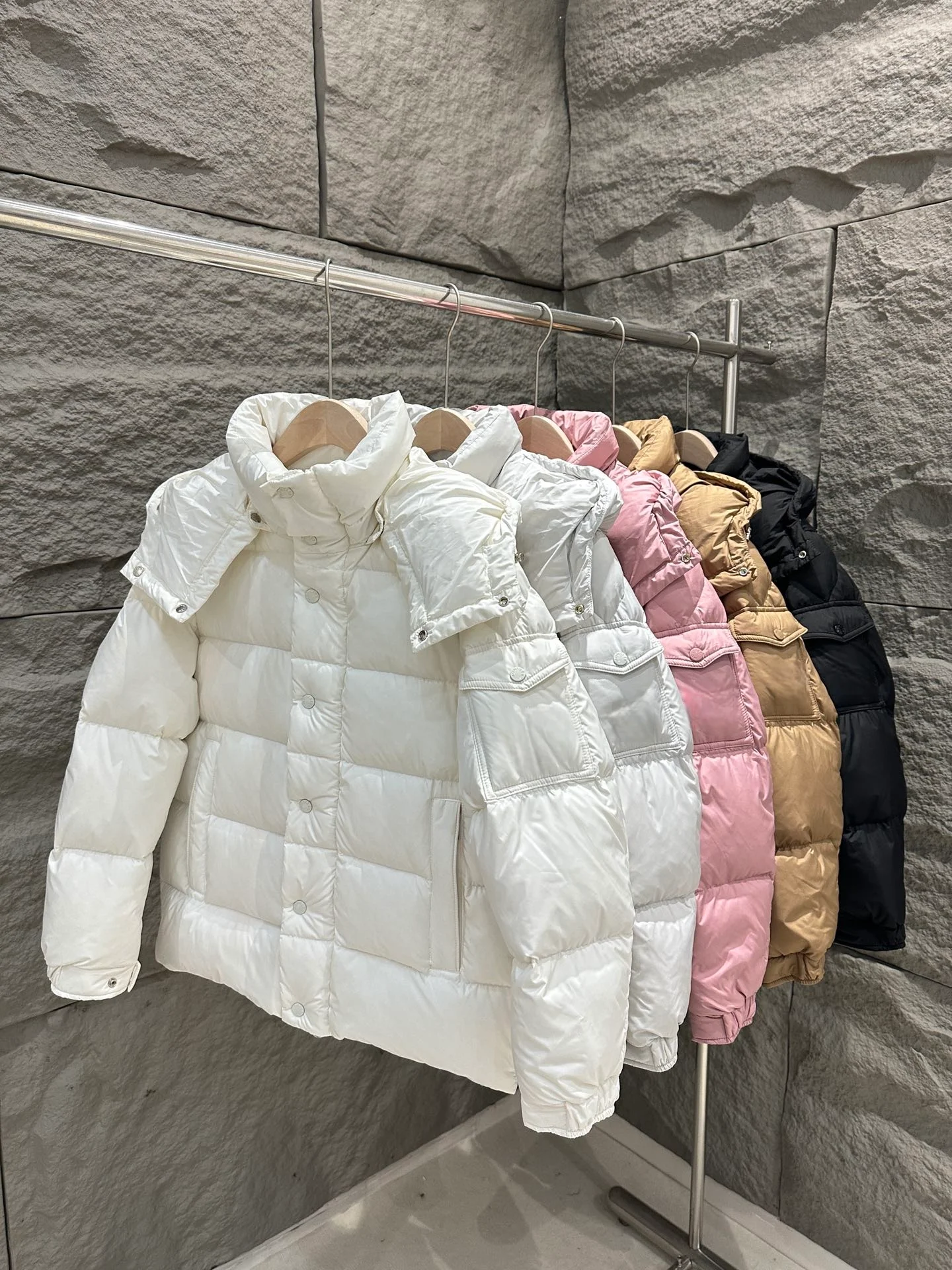 

Classic Style Thickened Detachable Hat Loose High Quality Goose down Simple Pure White down Jacket Lightweight Women's Coat