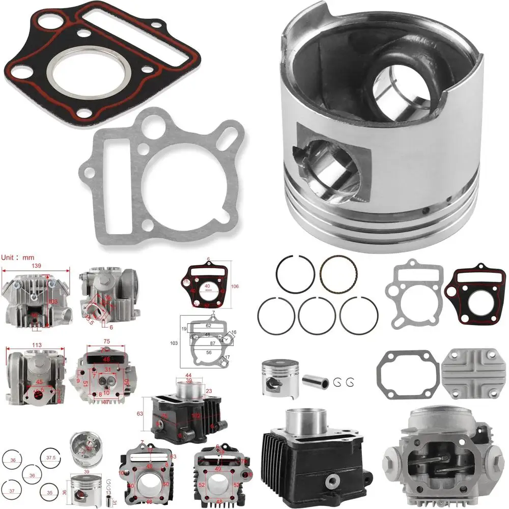

FLYPIG Новый комплект для ремонта цилиндра с большим диаметром 39 мм, комплект для ремонта цилиндра, верхний конец цилиндра, подходит для Honda 50CC Z50 Z50R XR50