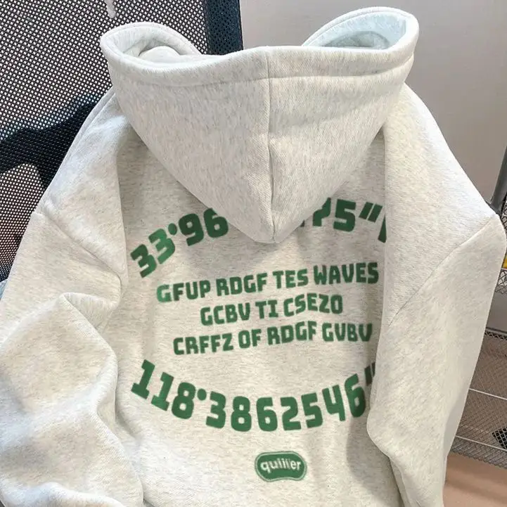 

Новая осенне-зимняя толстовка унисекс с принтом-надписью, свободного кроя, с круглым вырезом, удобная, повседневная, в уличном стиле