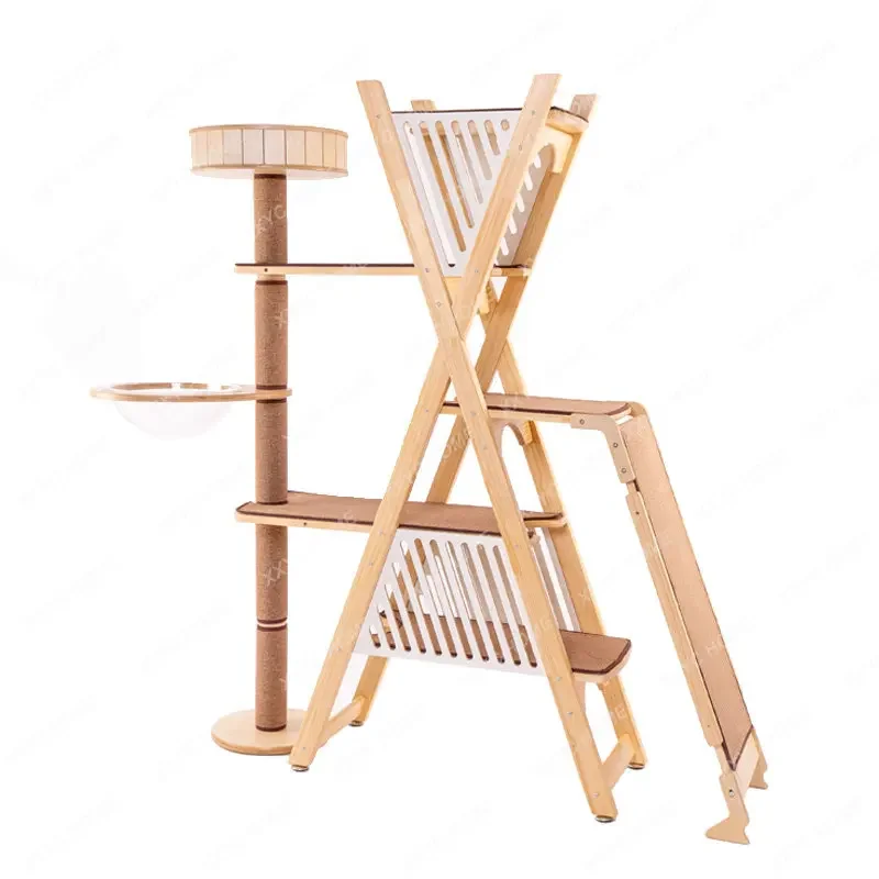 

Cat Climbing Frame Large Solid Wood Scratch Board Nest Tree Oversized Toy