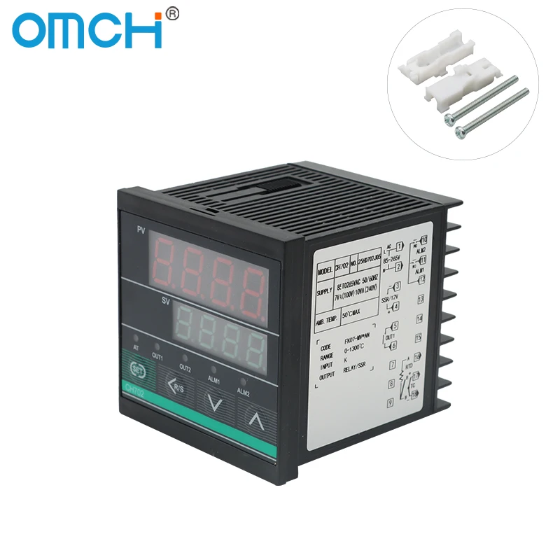 Pengontrol Suhu Digital PID Seri OMCH CH102 CH-B CH402 CH502 CH702 CH902 0-1300 ℃   SSR/Relay Keluaran Ganda Input Tipe-K